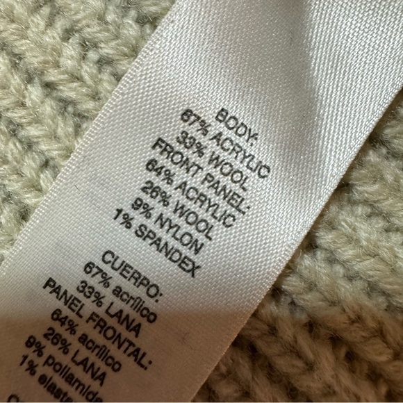 Chico's Oatmeal Popcorn Knit Open Front Wool Blend Cardigan Size 3 (XL/16) - Picture 6 of 11